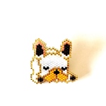 すやすやパグちゃんのブローチ【デリカビーズ織り】