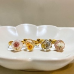 ピンキーリング　指輪　リング　レジン　お花　フリーサイズ