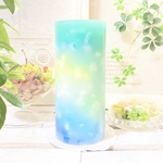 Φ6.7cm×H15cm ペタルキャンドル (グリーン) № 000696 /Gradation Candle