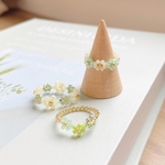 春のビーズリング3点セット ❤︎ Green
