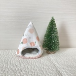 ハムスターのあったかテント⛺もも柄🍑ホワイト　床ピンク