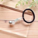 【送料無料】※ＭＨー３※　ピンクモルガナイト　天然石　さざれ石　ヘアゴム　淡いピンク　淡いブルー