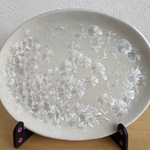 ケーキ皿５㎜（雪結晶釉）⑦