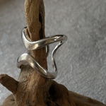 wave pinkie ring silver