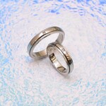 【刻印・送料込み】天然ダイヤ ステンレスペアリング ケースつき 結婚指輪