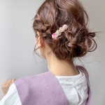 spring flower & shell hair clip
