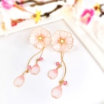 【新・３way桜ひらり…。】　桜ピンク ピアス・イヤリング