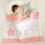出産祝い 女の子 赤ちゃん プレゼント 名入れブランケット 星降る未来ピーチ