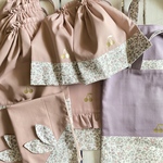 allcotton様☆【オーダー製作　女の子用】リバティプリント使用×ワッペンレッスンバッグ他入園入学セット