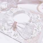 ケープ首輪🌼スカラップ刺繍レース🌼マーガレット×ユキヤナギホワイト🌼ドットチュールレース♡フラワージルコニア♡