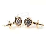 ERG-056-G【4個入り】キュービックジルコニアラウンドピアス,CZ round Ear Post