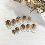 *現品 No.033 ネイルチップ　TERRACOTTA × GREEN