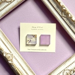 《ドライフラワーのスクエアピアス/purple》