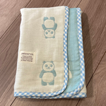  fuwara ブルーのパンダさんのガーゼケット ベビーカー ひざ掛け