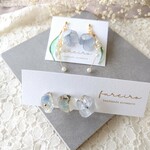 【イヤリング】紫陽花と鉱石のset♡