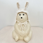 しろくま貯金箱　白うさぎずきん（シンプル2）
