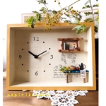 【季節限定】ミモザカラー🌼置き時計🕰️　春・インテリア雑貨・カフェ・スワッグ・大切な時間・木製・プレゼント・置時計・ギフト・サプライズ・記念日・引っ越し祝い・お誕生日・新築祝い・入学祝い・母の日