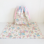 「h様専用」ゆるふわドール☆巾着袋&ランチョンマット2点セット コップ入れ お弁当入れ 入園入学 給食袋 ランチョンマット ランチセット
