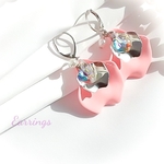 [ピアス]花びら*ピンク*スワロフスキー*シルバー*アクセサリー*ニッケルフリー