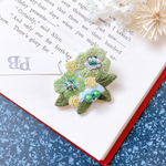 【1点物】yellowgreenFlowerFlower  ビーズ刺繍ブローチ