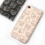 ネコ柄 猫 ねこ プリント 全2色 クリアケース スマホケース 白 黒 iPhoneケース アンドロイド スマホカバー AQUOS arrows Galaxy #nn00000030