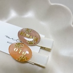 レジン　ベビーヘアクリップ　　名入れ　ヘアピン　ヘアアクセサリー　名前　赤ちゃん　キッズ　オーダー