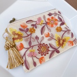 インド刺繍のミニファスナーポーチ