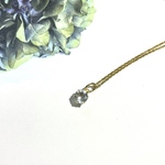 サージカルステンレス アクアマリン 一粒ネックレス 6mm ゴールド