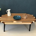 【送料無料】 ローテーブル ジグザグ 90cm 50cm 3色 折りたたみ脚