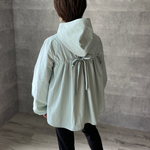 小柄S■撥水加工バックギャザー パーカーブルゾン グリーン【2size展開】梅雨対策 KMC-41 671883