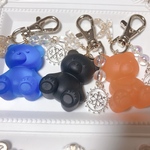 (オーダー品)黒青橙メンカラベアキーホルダー