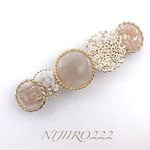 薔薇とリングのゴールドバレッタ＊送料無料＊8㎝バレッタ ヘアアクセサリー#minne_new