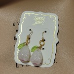 クラッシュガラス風木の実のピアス