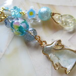 ◇2775再販 🌼アクアマリンのうさぎ　ストラップ🐇🌼 ※バッグチャームに変更可能・残り１羽限り