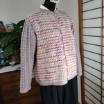 編み込み風ジャケット、オレンジ