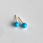K18  天然石ターコイズ　sleeping beauty turquoise プチピアス