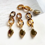 【再入荷】4pcs★chain charm・amber gold（チェーンチャーム）