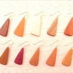銘木の三角ピアス（14kgf）