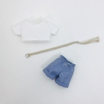 再販　3点セット　マクラメ風ベルト　Tシャツ　ショートパンツ　リカちゃん