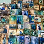 (再販×8)🦚孔雀のジャーナルペーパーセット＊ジャンクジャーナル＊コラージュ素材