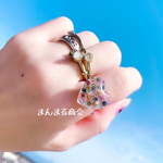【虹のカケラ🌈】スチールリングフリーサイズハート型