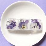 ビオラ/色褪せしないお花のｱｸｾｻﾘｰｹｰｽ/ﾋﾟﾙｹｰｽ　旅行　持ち運びに便利な小物入れ