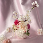 【桜のお花見アレンジ】アーティフィシャルフラワー　インテリアフラワー　入学祝い　卒業祝い　花見　桜　母の日　ギフト