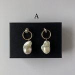 【A】pukkuri baroque freshwater pearl hoop