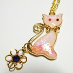 小春日和の猫ちゃん：ネックレス　pink