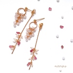 4月誕生石 モルガナイト 2way  ロング ピアス / イヤリング