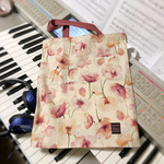 ちょっとそこまで☆少し大きめエコバッグ♪ ボタニカルフラワープリント🌸