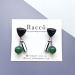 2way triangle＋geometry pierce (グリーン) ステンレスピアス