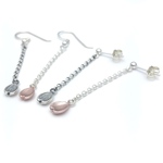 桜の花弁のピアス -チェーン-