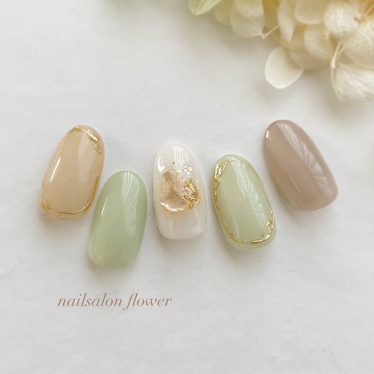 シェルくすみカラー ネイルチップ シェル×くすみカラー♡ネイルチップ - Runash _ I NAIL‪𓂃𓈒𓏸‬